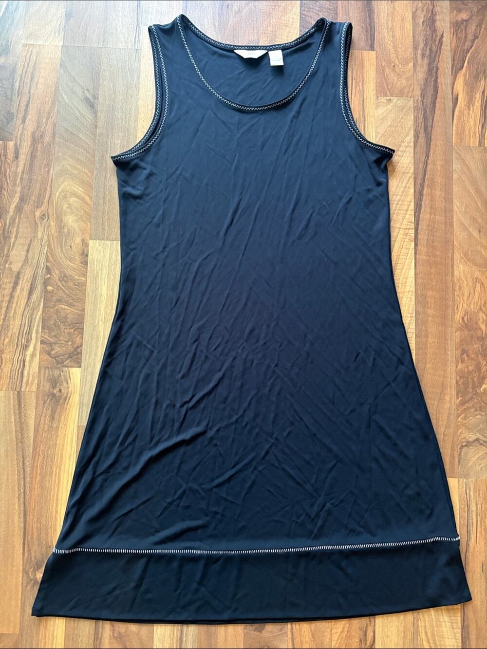 J. Jill Woman’s Size L Black Sleeveless Tank Dress with Contrast Stitching